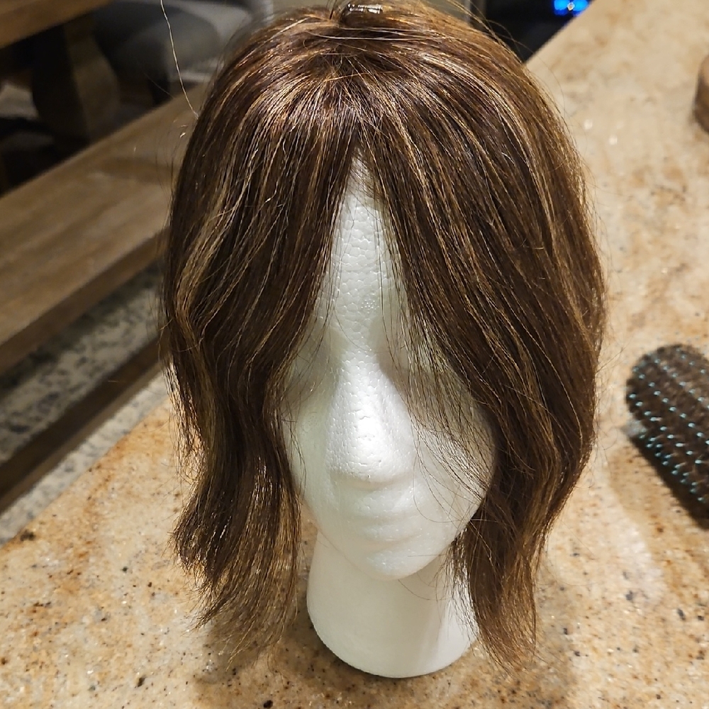Brown Wavy Human Hair Topper
